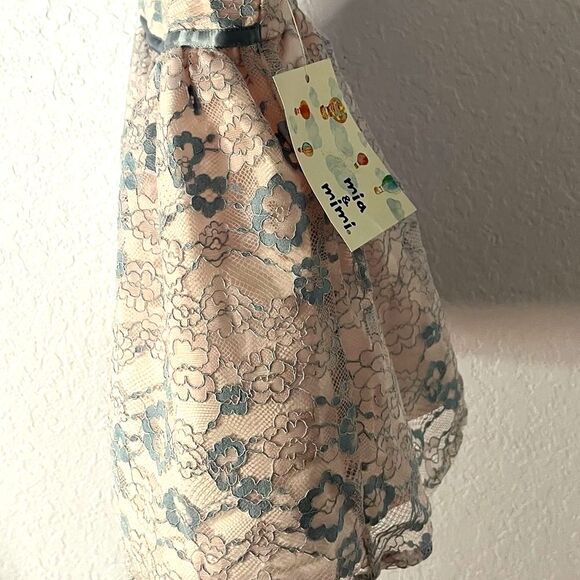 Mia & Mimi Infant Baby Adorable Pink and Blue Lace Dress with Bloomers NEW! - Picture 4 of 16